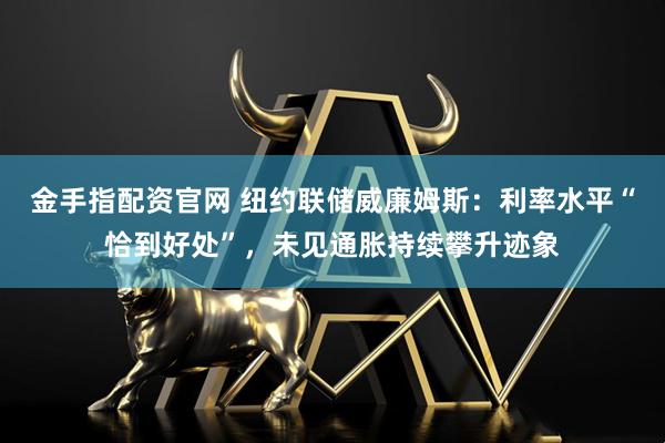 金手指配资官网 纽约联储威廉姆斯：利率水平“恰到好处”，未见通胀持续攀升迹象